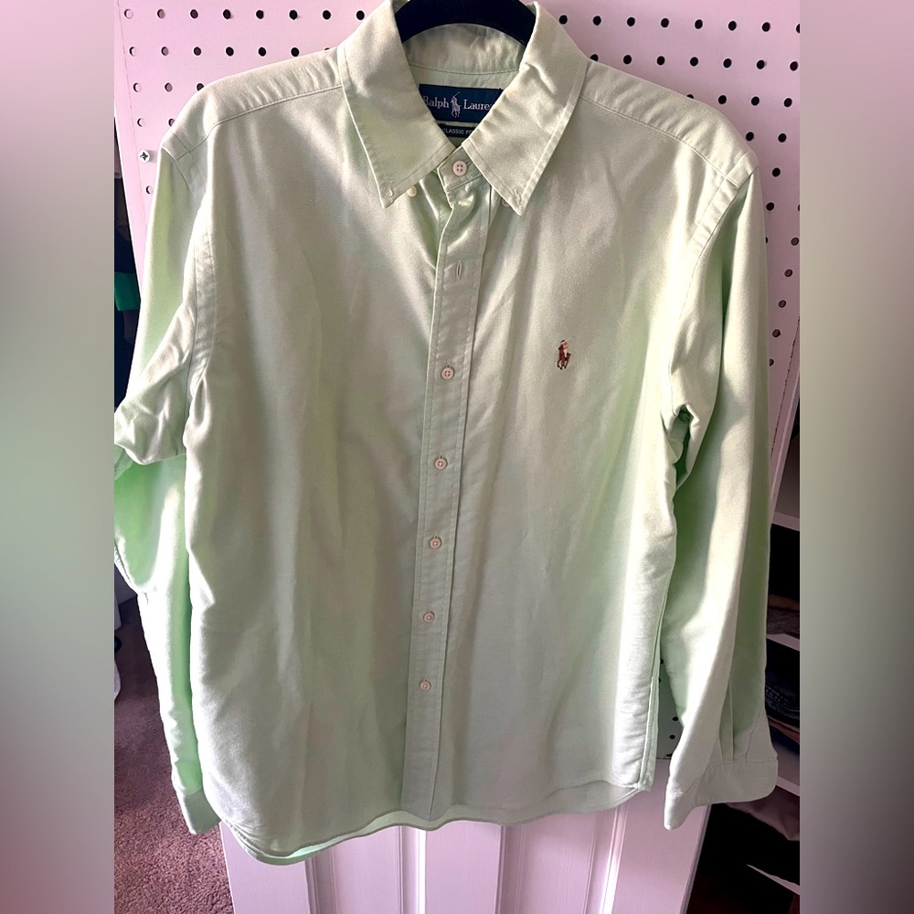 Ralph Lauren Men's Light Green Shirt from 2010s